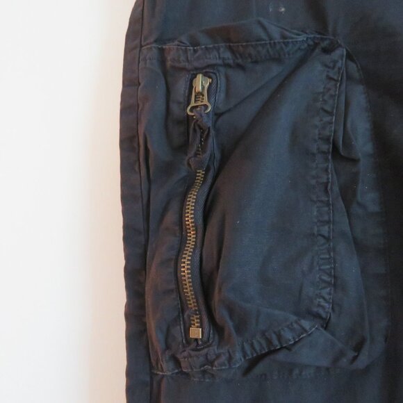 XCVI Black Straight Leg Cotton Cargo Pants Pockets Grunge Goth Alt - Picture 6 of 16